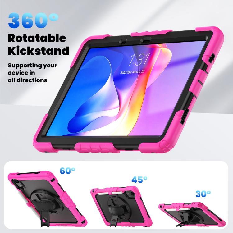For Xiaomi Redmi Pad 2 Turntable Holder Silicone Hybrid PC Tablet Case with Shoulder Strap