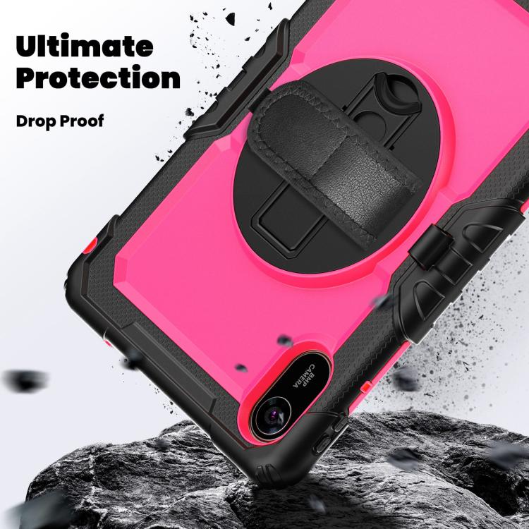 For Xiaomi Redmi Pad 2 Turntable Holder Silicone Hybrid PC Tablet Case with Shoulder Strap