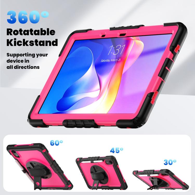For Xiaomi Redmi Pad 2 Turntable Holder Silicone Hybrid PC Tablet Case with Shoulder Strap