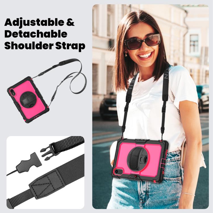 For Xiaomi Redmi Pad 2 Turntable Holder Silicone Hybrid PC Tablet Case with Shoulder Strap