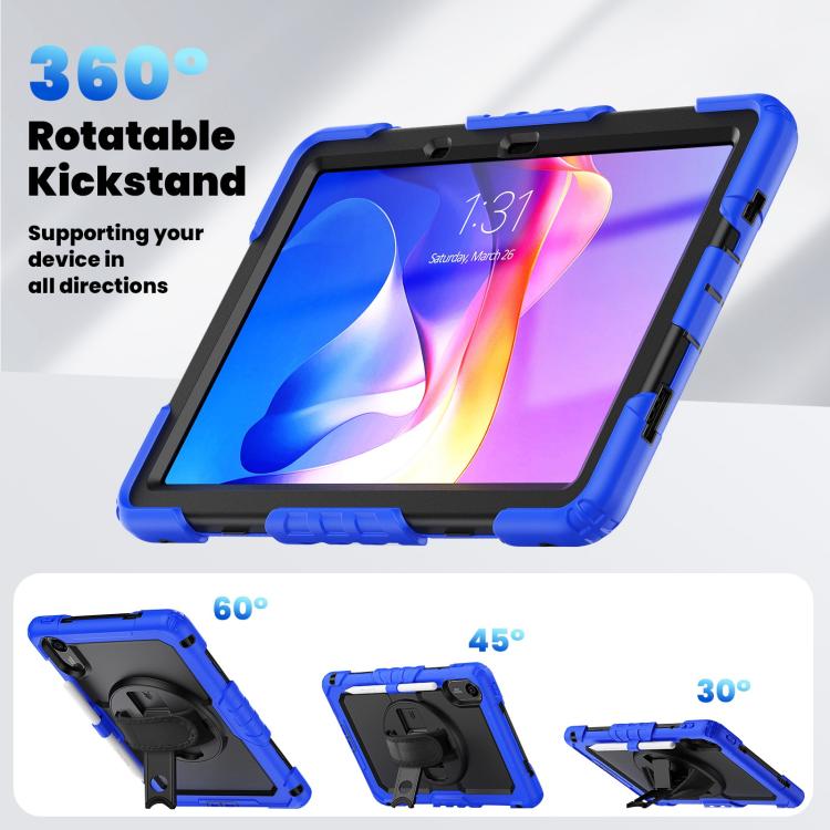 For Xiaomi Redmi Pad 2 Turntable Holder Silicone Hybrid PC Tablet Case with Shoulder Strap