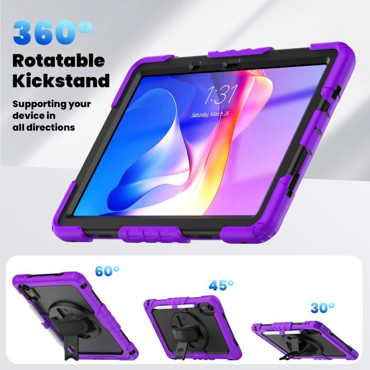 For Xiaomi Redmi Pad 2 Turntable Holder Silicone Hybrid PC Tablet Case with Shoulder Strap