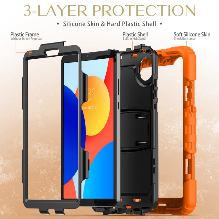 For Xiaomi Redmi Pad SE 8.7 2024 Silicone Hydric PC Tablet Case with Shoulder Strap & Holder