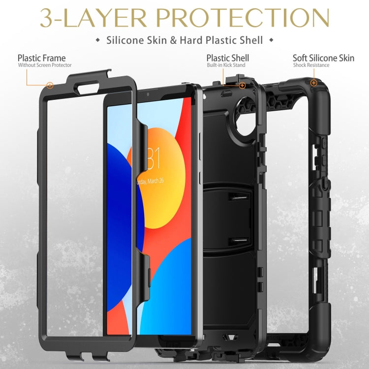 For Xiaomi Redmi Pad SE 8.7 2024 Silicone Hydric PC Tablet Case with Shoulder Strap & Holder