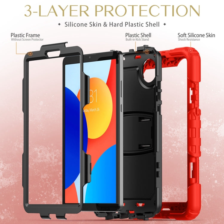 For Xiaomi Redmi Pad SE 8.7 2024 Silicone Hydric PC Tablet Case with Shoulder Strap & Holder