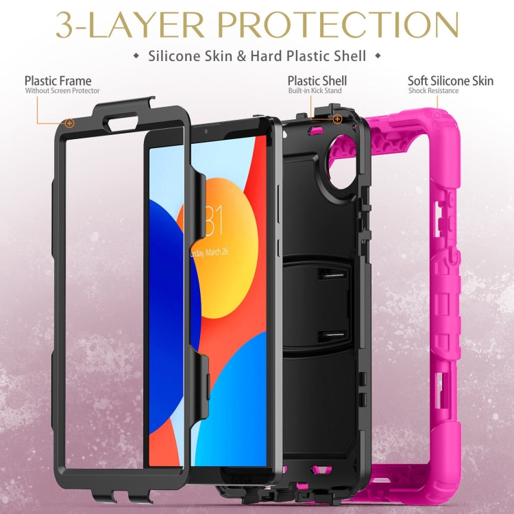 For Xiaomi Redmi Pad SE 8.7 2024 Silicone Hydric PC Tablet Case with Shoulder Strap & Holder