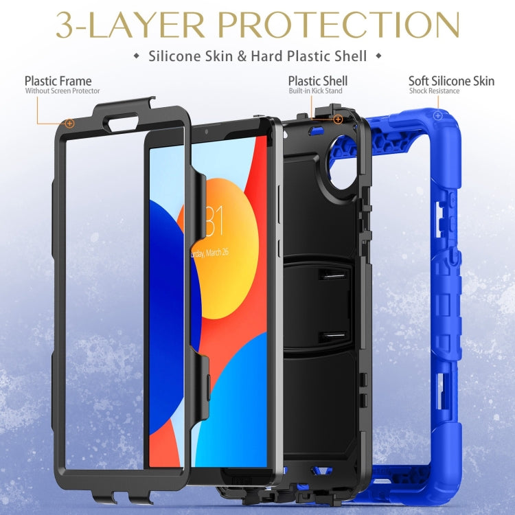 For Xiaomi Redmi Pad SE 8.7 2024 Silicone Hydric PC Tablet Case with Shoulder Strap & Holder