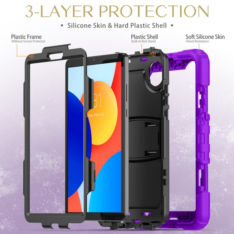 For Xiaomi Redmi Pad SE 8.7 2024 Silicone Hydric PC Tablet Case with Shoulder Strap & Holder