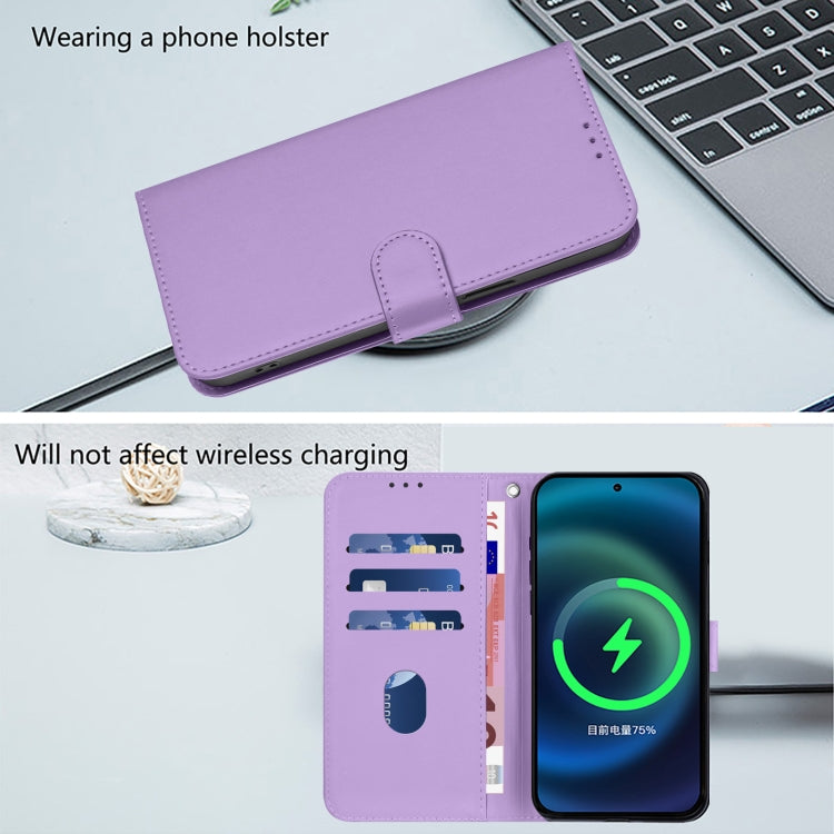 For Xiaomi Poco C50 4G / C51 Skin Feel Solid Color Leather Phone Case with Lanyard