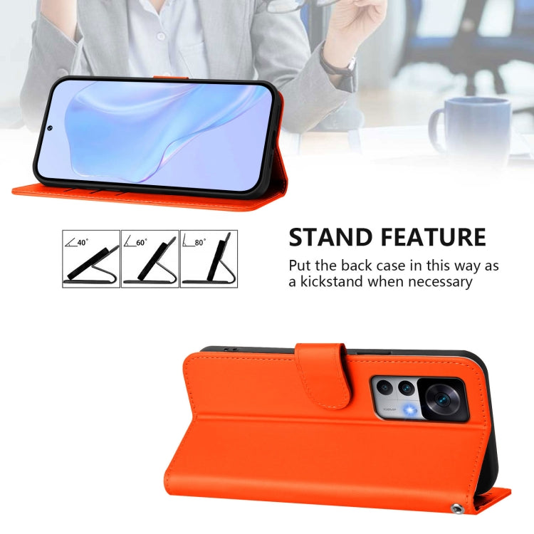 For Xiaomi 12T / 12T Pro Skin Feel Solid Color Leather Phone Case with Lanyard