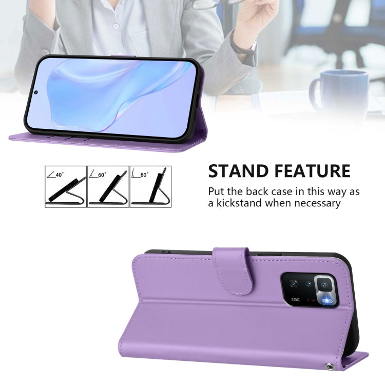 For Xiaomi Poco X3 GT Skin Feel Solid Color Leather Phone Case with Lanyard