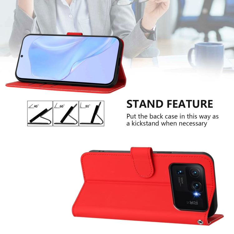 For Xiaomi Mi 11 Ultra Skin Feel Solid Color Leather Phone Case with Lanyard