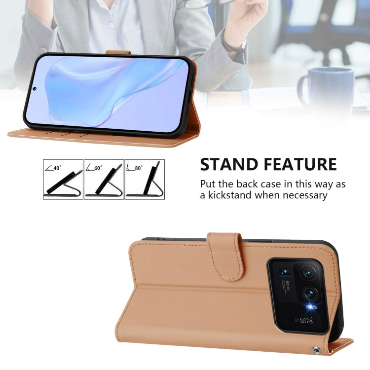 For Xiaomi Mi 11 Ultra Skin Feel Solid Color Leather Phone Case with Lanyard