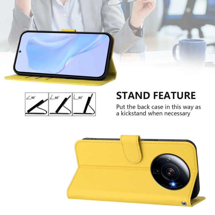 For Xiaomi 12S Ultra Skin Feel Solid Color Leather Phone Case with Lanyard
