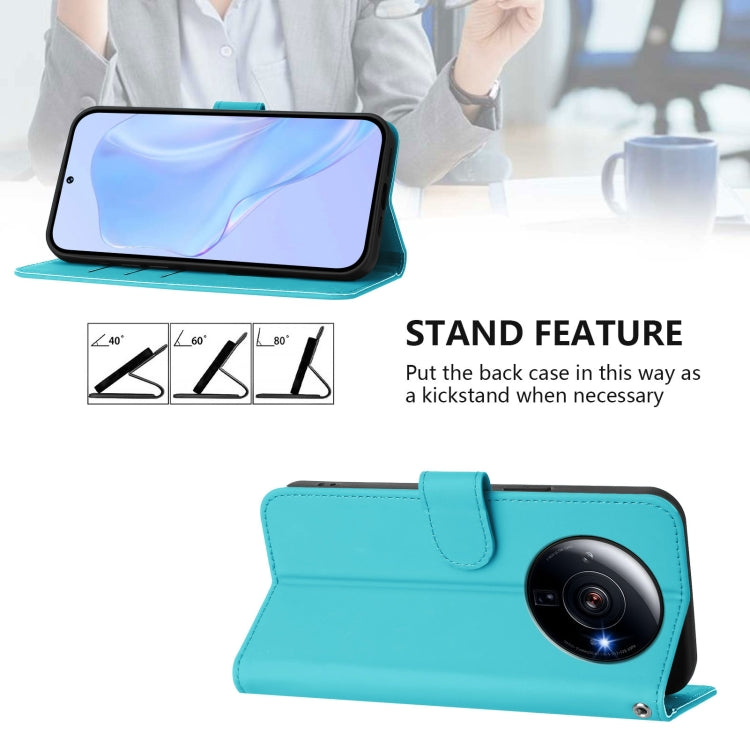 For Xiaomi 12S Ultra Skin Feel Solid Color Leather Phone Case with Lanyard