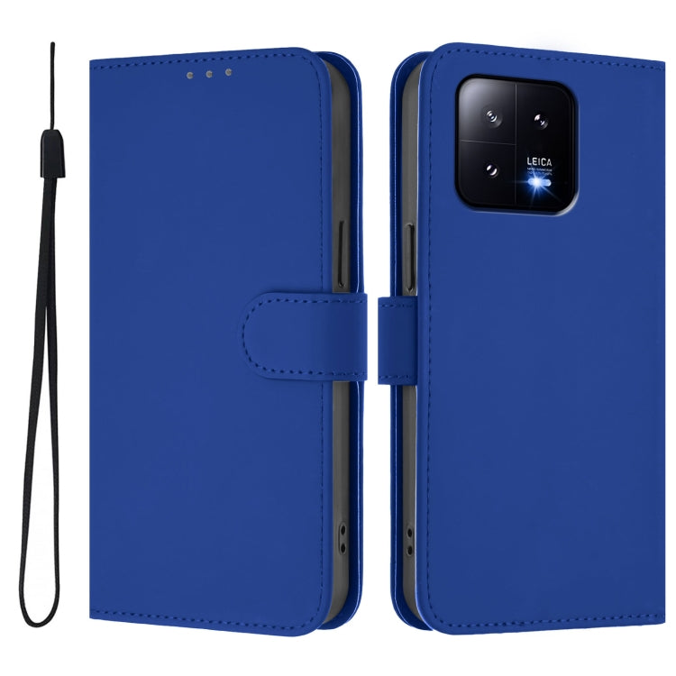 For Xiaomi 13 5G Skin Feel Solid Color Leather Phone Case with Lanyard