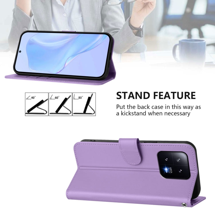 For Xiaomi 13 5G Skin Feel Solid Color Leather Phone Case with Lanyard