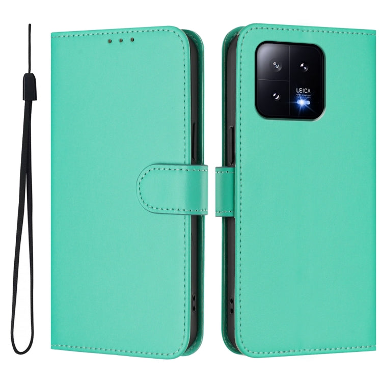 For Xiaomi 13 5G Skin Feel Solid Color Leather Phone Case with Lanyard