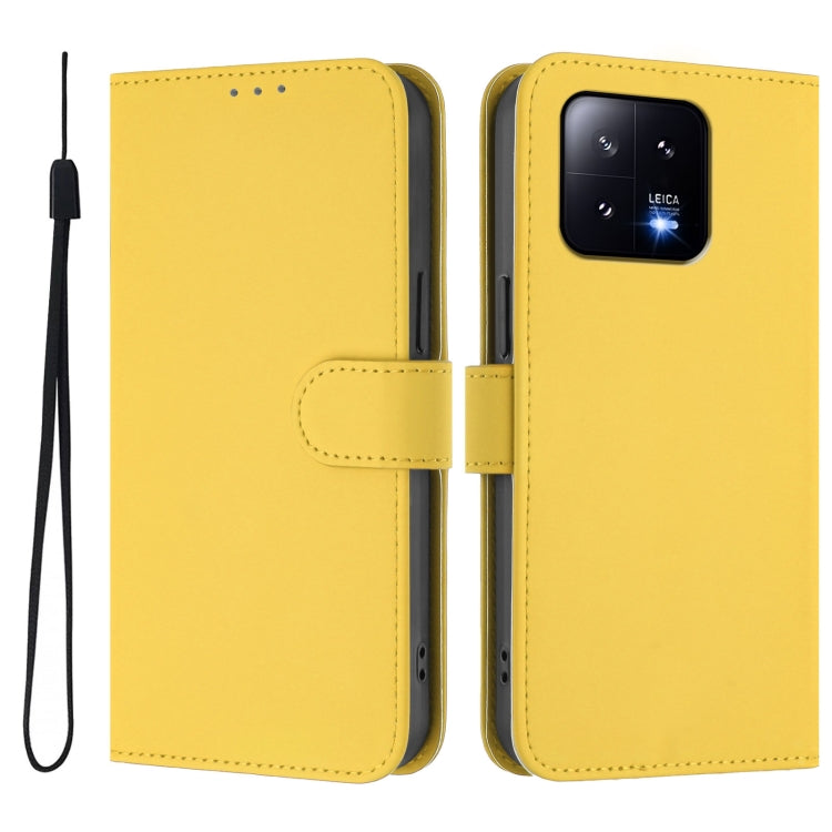 For Xiaomi 13 5G Skin Feel Solid Color Leather Phone Case with Lanyard