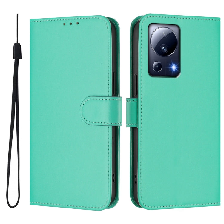 For Xiaomi 13 Lite 5G Global / Civi 2 Skin Feel Solid Color Leather Phone Case with Lanyard