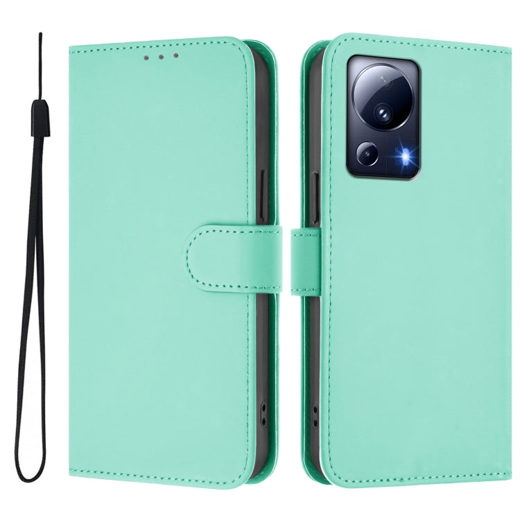 For Xiaomi 13 Lite 5G Global / Civi 2 Skin Feel Solid Color Leather Phone Case with Lanyard