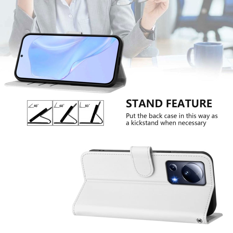 For Xiaomi 13 Lite 5G Global / Civi 2 Skin Feel Solid Color Leather Phone Case with Lanyard