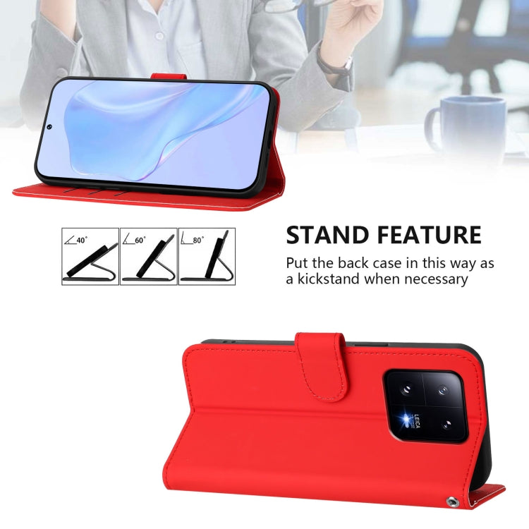 For Xiaomi 13 Pro 5G Skin Feel Solid Color Leather Phone Case with Lanyard