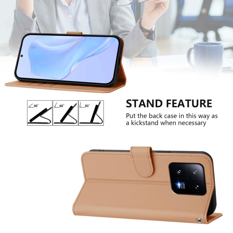 For Xiaomi 13 Pro 5G Skin Feel Solid Color Leather Phone Case with Lanyard