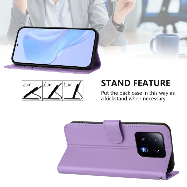 For Xiaomi 13 Pro 5G Skin Feel Solid Color Leather Phone Case with Lanyard
