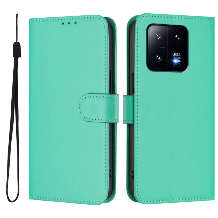 For Xiaomi 13 Pro 5G Skin Feel Solid Color Leather Phone Case with Lanyard