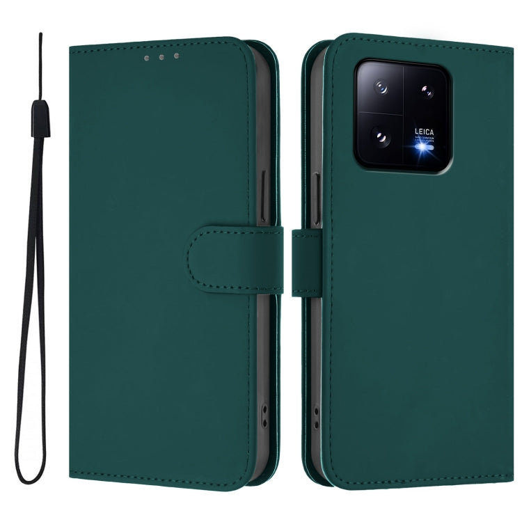 For Xiaomi 13 Pro 5G Skin Feel Solid Color Leather Phone Case with Lanyard