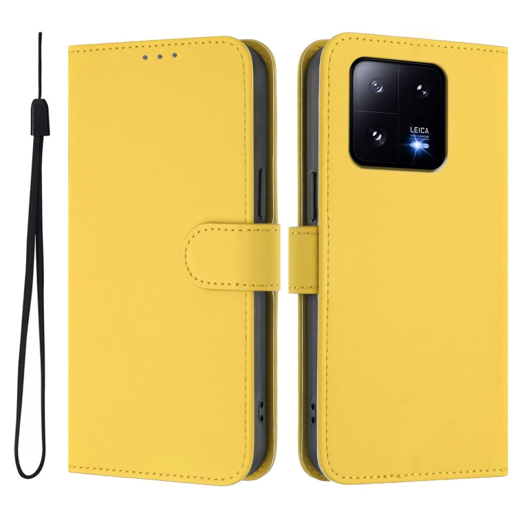 For Xiaomi 13 Pro 5G Skin Feel Solid Color Leather Phone Case with Lanyard