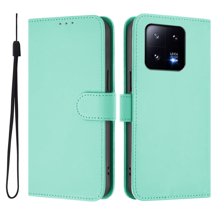 For Xiaomi 13 Pro 5G Skin Feel Solid Color Leather Phone Case with Lanyard