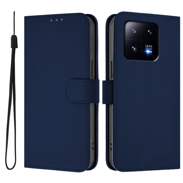 For Xiaomi 13 Pro 5G Skin Feel Solid Color Leather Phone Case with Lanyard