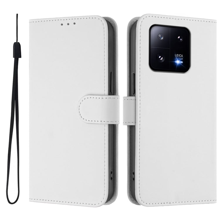 For Xiaomi 13 Pro 5G Skin Feel Solid Color Leather Phone Case with Lanyard