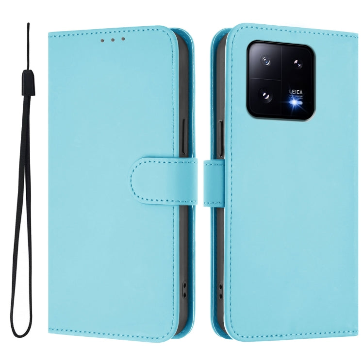 For Xiaomi 13 Pro 5G Skin Feel Solid Color Leather Phone Case with Lanyard