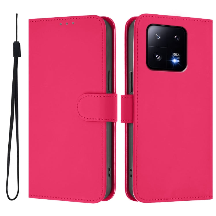 For Xiaomi 13 Pro 5G Skin Feel Solid Color Leather Phone Case with Lanyard