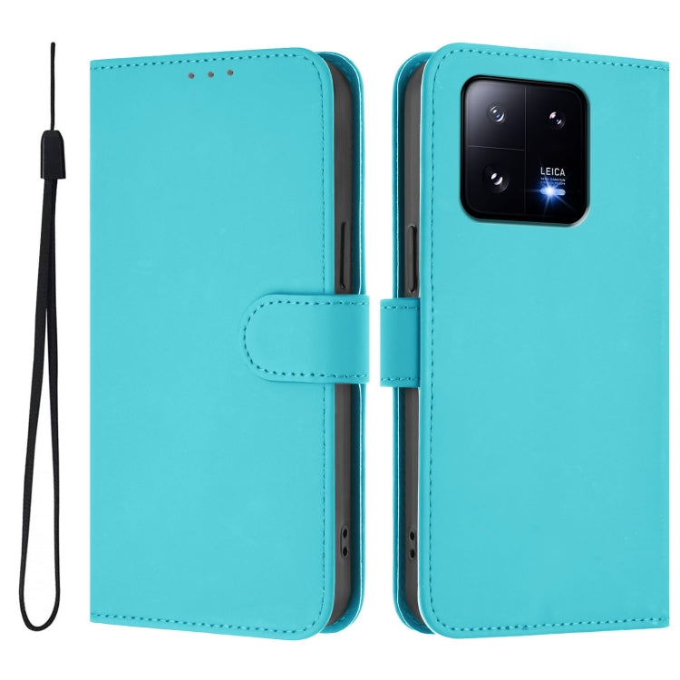 For Xiaomi 13 Pro 5G Skin Feel Solid Color Leather Phone Case with Lanyard