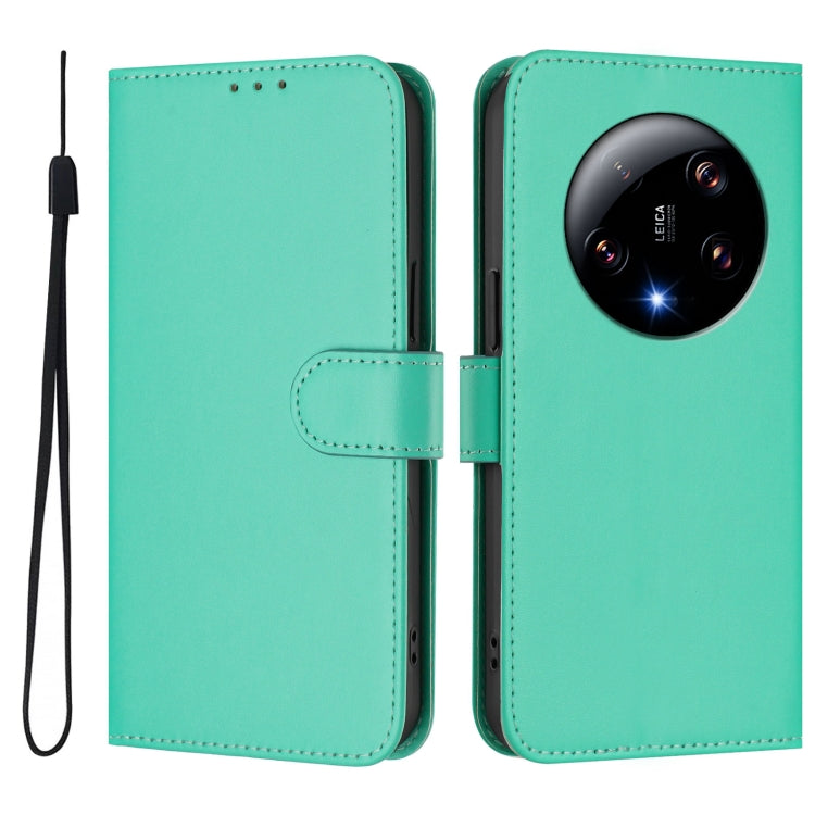 For Xiaomi 13 Ultra Skin Feel Solid Color Leather Phone Case with Lanyard