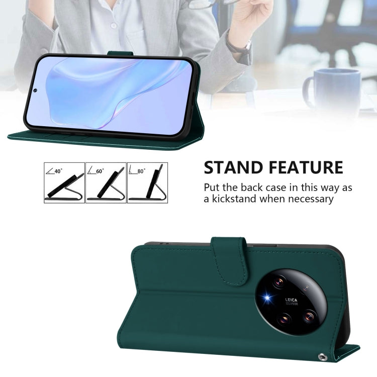 For Xiaomi 13 Ultra Skin Feel Solid Color Leather Phone Case with Lanyard