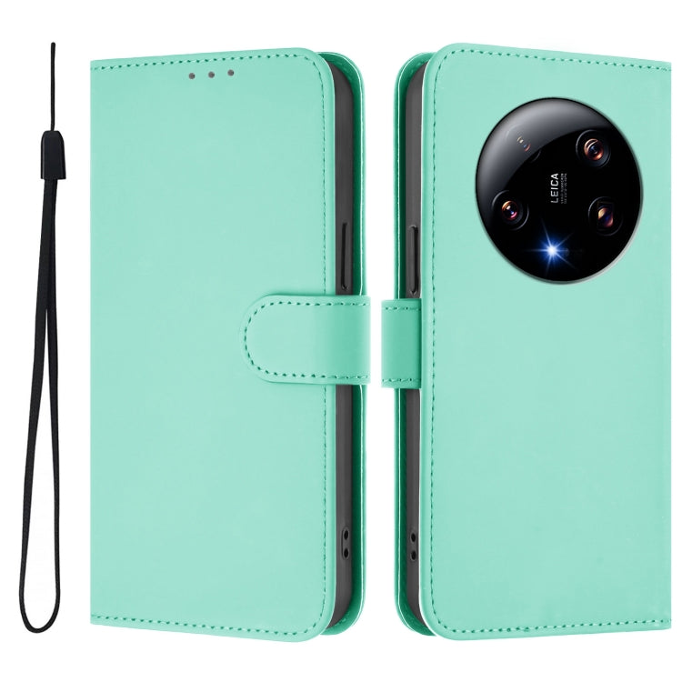 For Xiaomi 13 Ultra Skin Feel Solid Color Leather Phone Case with Lanyard