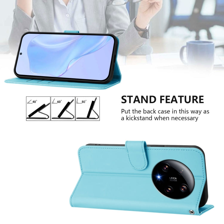 For Xiaomi 13 Ultra Skin Feel Solid Color Leather Phone Case with Lanyard