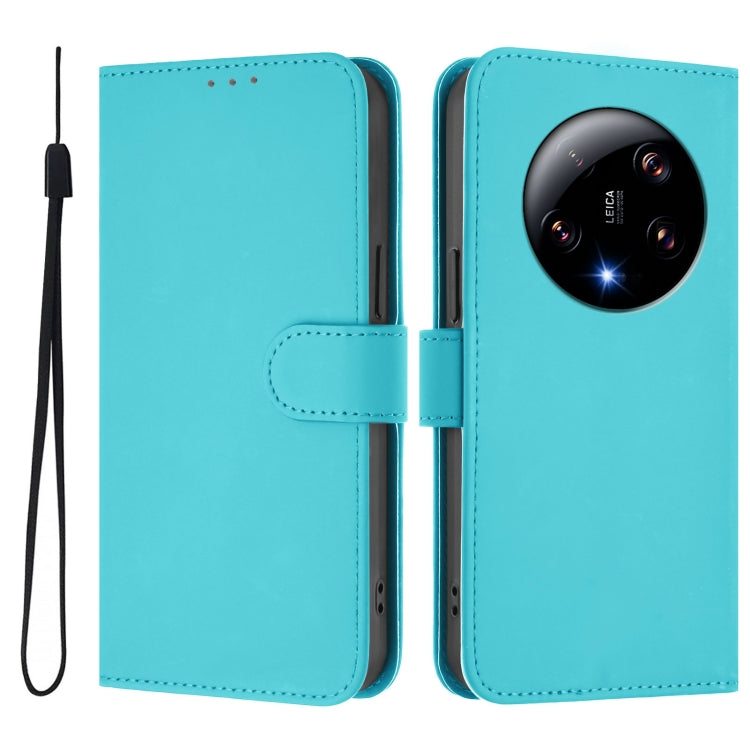 For Xiaomi 13 Ultra Skin Feel Solid Color Leather Phone Case with Lanyard