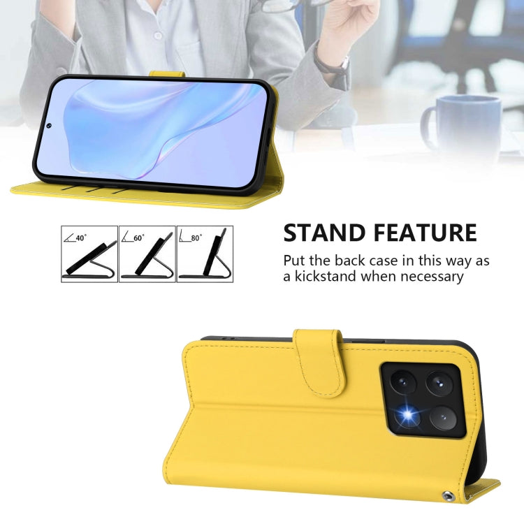 For Xiaomi 14T Pro Skin Feel Solid Color Leather Phone Case with Lanyard