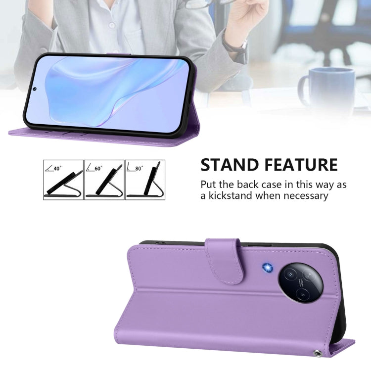 For Xiaomi Civi 3 5G Skin Feel Solid Color Leather Phone Case with Lanyard