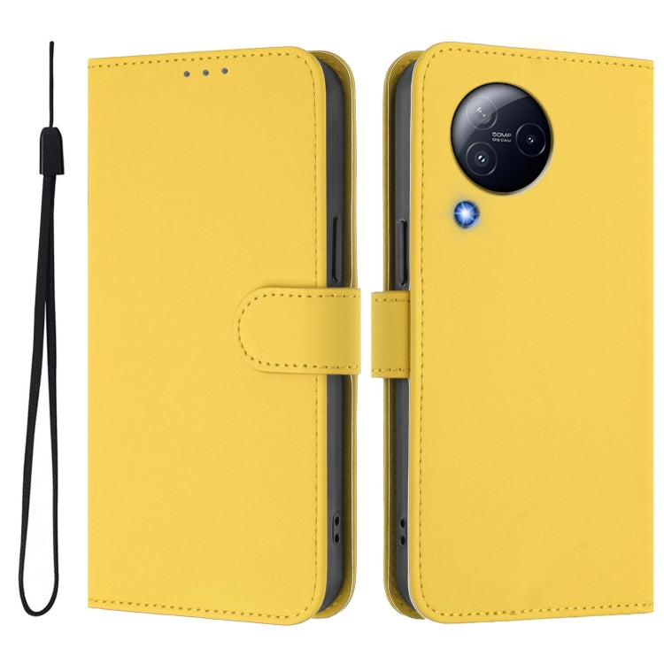 For Xiaomi Civi 3 5G Skin Feel Solid Color Leather Phone Case with Lanyard