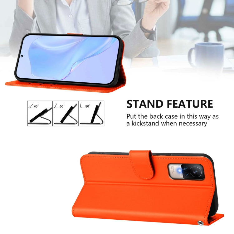For Xiaomi Civi 1S Skin Feel Solid Color Leather Phone Case with Lanyard