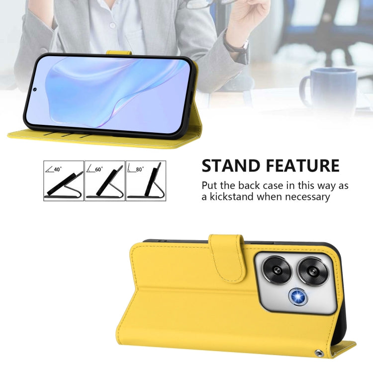 For Xiaomi Poco F6 5G Skin Feel Solid Color Leather Phone Case with Lanyard
