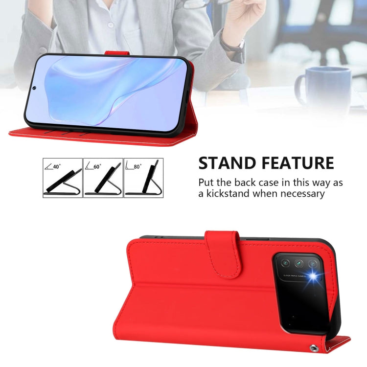 For Xiaomi Poco M3 Skin Feel Solid Color Leather Phone Case with Lanyard