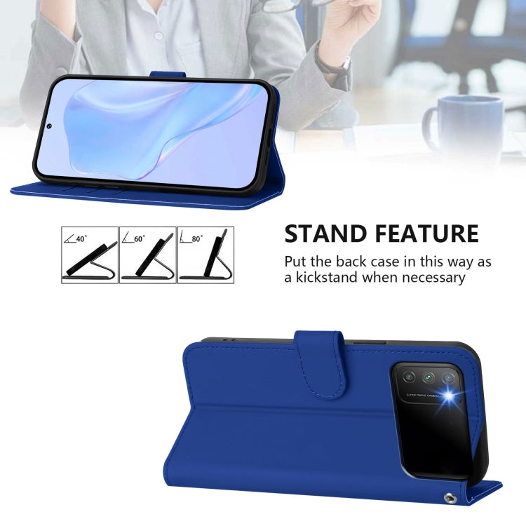 For Xiaomi Poco M3 Skin Feel Solid Color Leather Phone Case with Lanyard